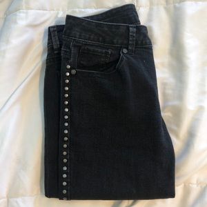 Black studded skinny jeans
